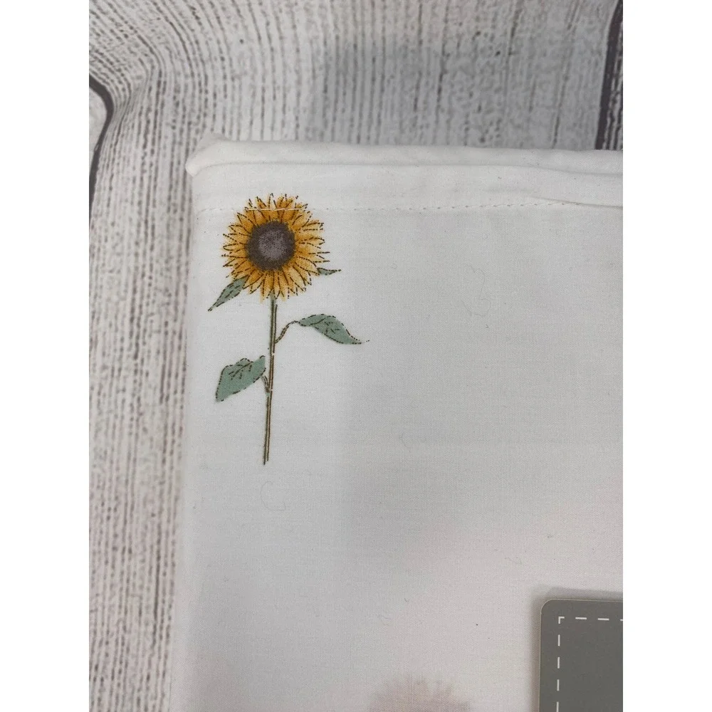 Sophie Allport Sheet Set QUEEN Sunflowers White Floral 100% Cotton 200TC Percale